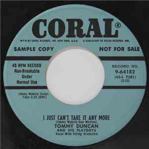Tommy Duncan And His Playboys - I Just Can't Take It Any More download mp3 flac