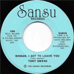 Tony Owens - Woman, I Got To Leave You / Confessin' A Feeling download mp3 flac